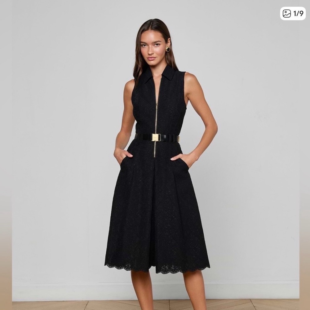 L'AGENCE Kylo Lace Shirt Dress